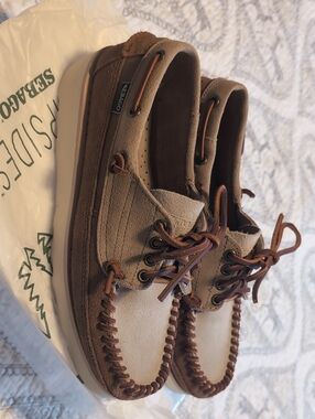 Sebago Two-Tone Brown Suede Boat Shoes